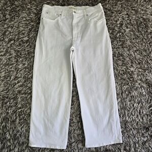 Madewell The Perfect Vintage Wide-Leg Crop Jean White High Rise Stretch Size 33